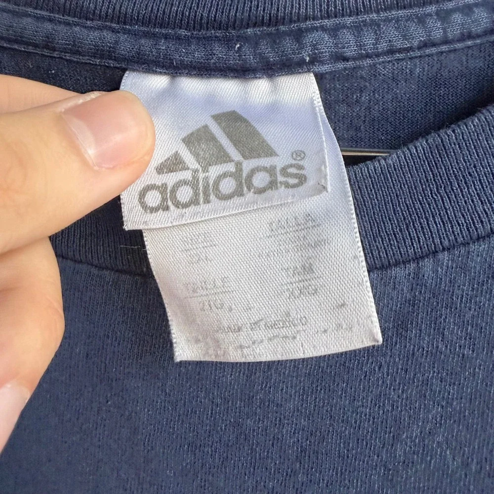 Adidas Mens Graphic Logo T-Shirt Navy Blue Orange Size 2XL
